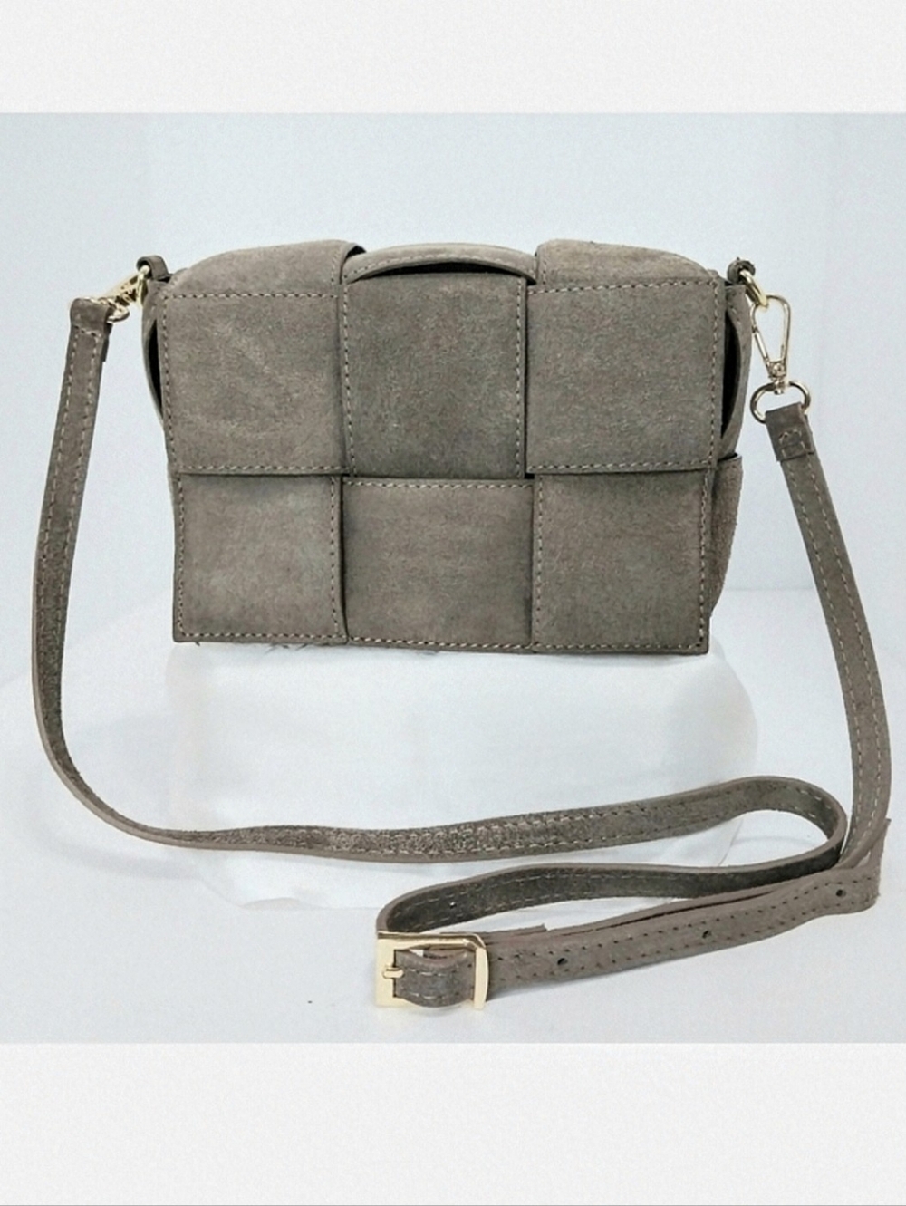 Viola‎ Castellani Woven Suede Padded Crossbody Bag